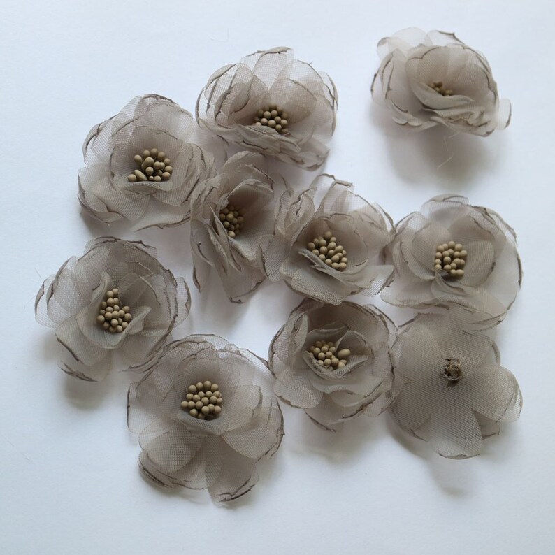 10pcslot diy handmade Chiffon flowers patches for clothing 3D floral fairy floral parche appliques parches bordados para ropa