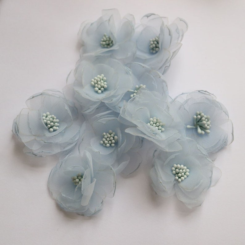 10pcslot diy handmade Chiffon flowers patches for clothing 3D floral fairy floral parche appliques parches bordados para ropa