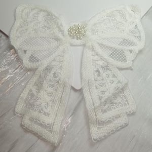 Laço Bordado à Mão Grande Aplique Patch Renda Tecido Costura Tecido Vestido de Noiva Moda Decoração Acessórios