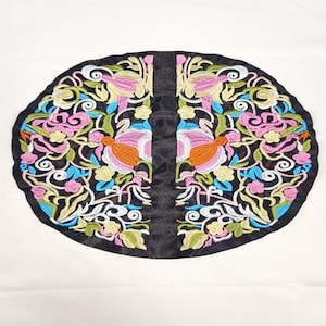 Grandes apliques bordados à mão, costura de peças decorativas de roupas, peças de tecido bordadas à mão de alta qualidade