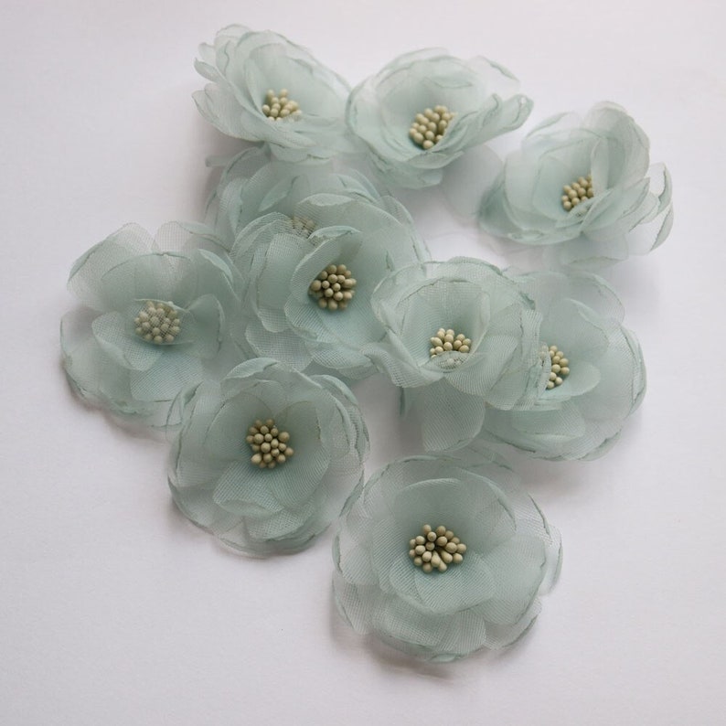 10pcslot diy handmade Chiffon flowers patches for clothing 3D floral fairy floral parche appliques parches bordados para ropa
