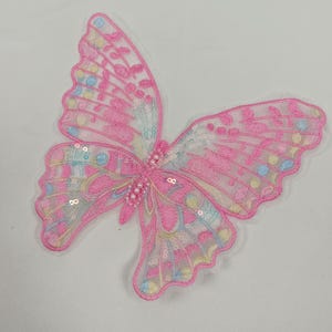 Bordado à mão borboleta grande apliques remendo tecido de renda tecidos de costura roupas tecidos de renda decorativos