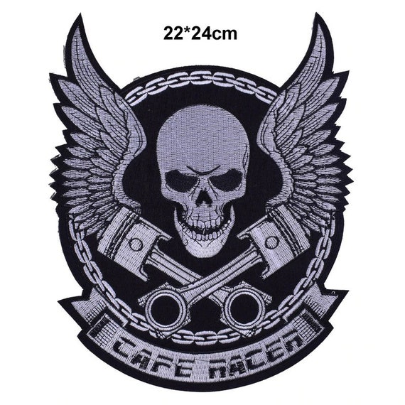 Punk Biker Patch Iron On Embroidery Patches On Clothes Big Pacthes For  Jackets Denim Applique DIY