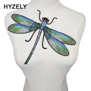 Große Libelle Aufnäher für Kleidung Stickerei Patch Stoff DIY Applikation Abzeichen für Kleidung Brosche Scrapbooking