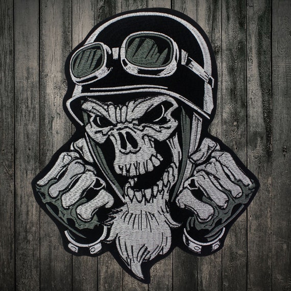 Large Motorcycle Skull Embroidered Patch, Back Patch for Biker Vest, Patches  Iron On, Patches for Jackets -  Canada