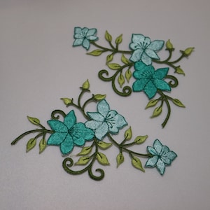 2pc/set ironing floral embroidered Patches for Clothes iron on Embroidery Stickers Applique flower ecoration Badge parches ropa