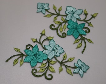 2pc/set ironing floral embroidered Patches for Clothes iron on Embroidery Stickers Applique flower ecoration Badge parches ropa