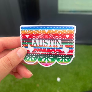 Austin Serape Zarape Papel Picado Die Cut Sticker