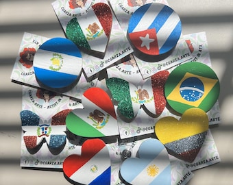 Home Country La Patria Badge Reel/ID Holder/Lanyard or Phone Grip/Phone Pop