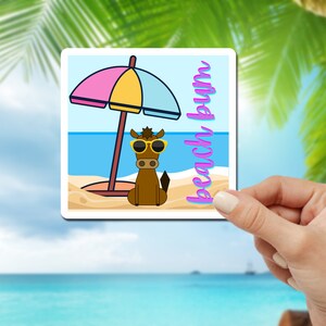 beach bum horse sticker, summer sticker, beach sticker, horse gift, gift for horse lovers, sunglasses sticker, beach vibes sticker,