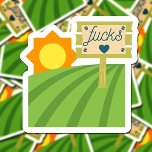 Behold My Field of F*cks!  Sticker Water Bottle Cuss Word Snarky