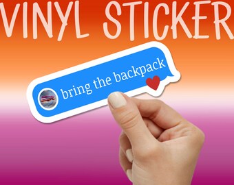 Trae la mochila, pegatina de vinilo lesbiana divertida, mes del orgullo, bandera lesbiana, calcomanía de inclusión, mercancía de igualdad, calcomanía de arco iris, nsfw