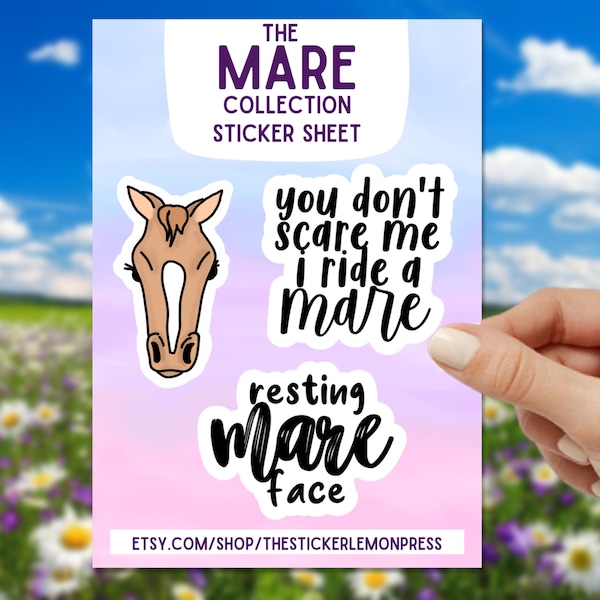 Mare Horse Sticker Set, laptop sticker, Gifts for Horse lovers, gift for Equestrian, water bottle sticker, Funny Saying, 5 gaited, die cut