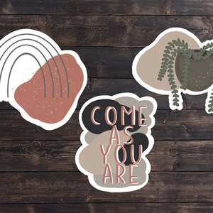 Sticker set: minimalist rainbow plant come as you are WATERPROOF
