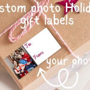 custom family photo Christmas Gift Labels, Present stickers for families, Gift tags for Christmas, holiday sticker tag, mom  gift