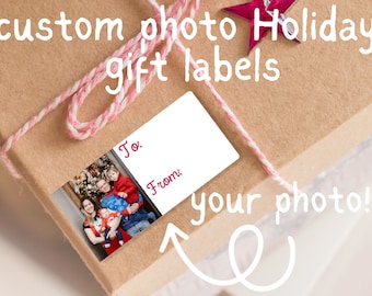 etiquetas de regalo de Navidad personalizadas para fotos familiares, pegatinas de regalo para familias, etiquetas de regalo para Navidad, etiqueta de pegatina navideña, regalo de mamá
