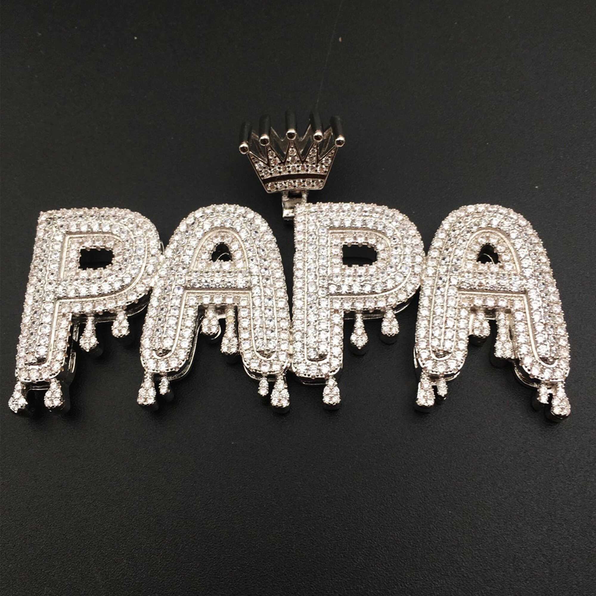 CUSTOM Bail Drip Letters Pendant NecklaceBingbling Etsy