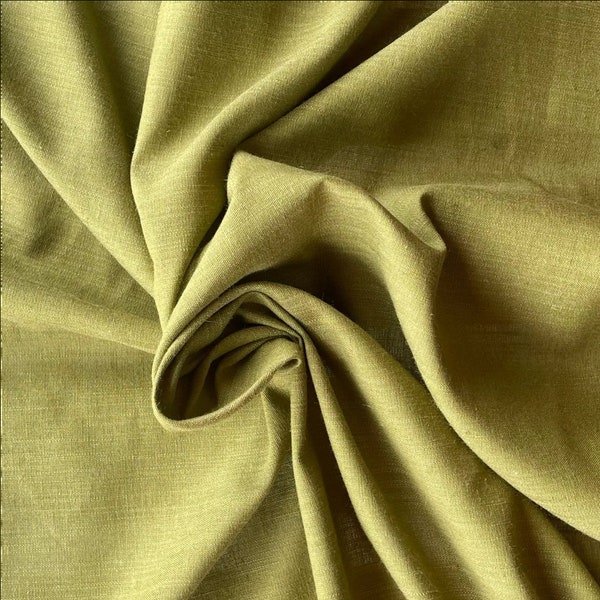 Christie - Olive Green TENCEL™ Linen Cotton Fabric