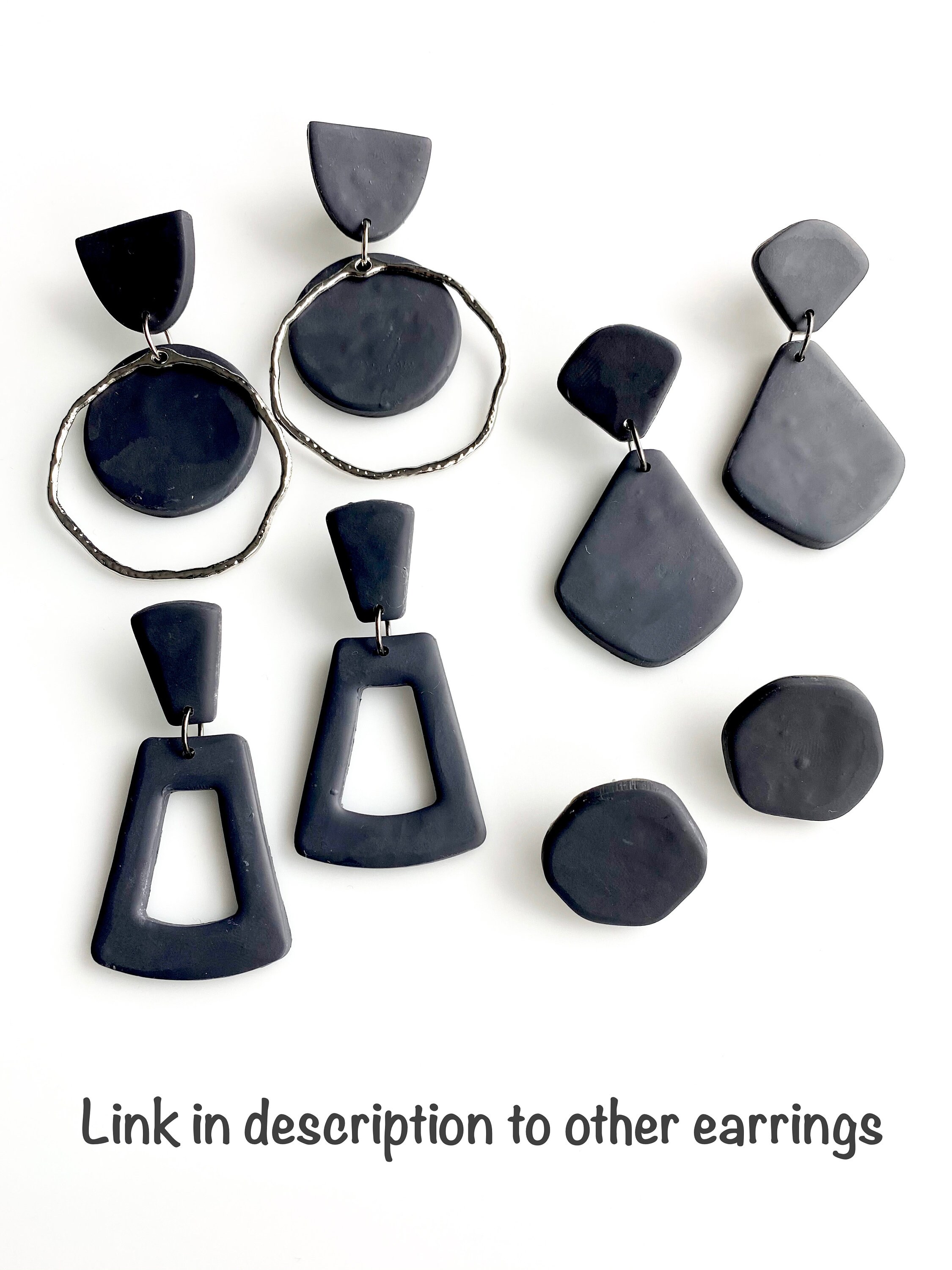 Black earrings dangle circle earrings dangle edgy earrings Etsy