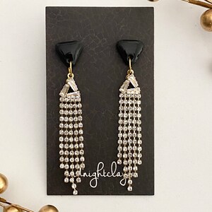 cubic zirconia earrings, black and gold earrings, holiday earrings dangle, wedding jewelry gold, birthday gift ideas for women,best sellers