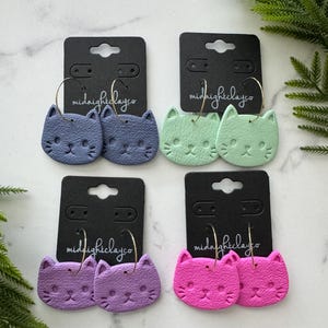 gato de desenho animado, presente de natal para amantes de gatos, brincos de gato para mulheres, brincos de gato pendurados, presente de meia para amantes de gatos, presente de senhora louca por gatos