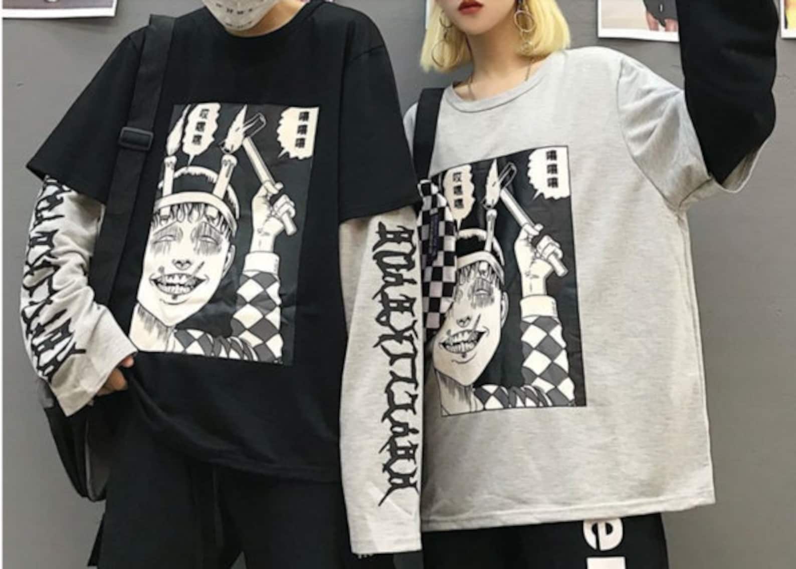 Streetwear Junji Ito Cartoon T-shirt Horror Manga Tshirt | Etsy