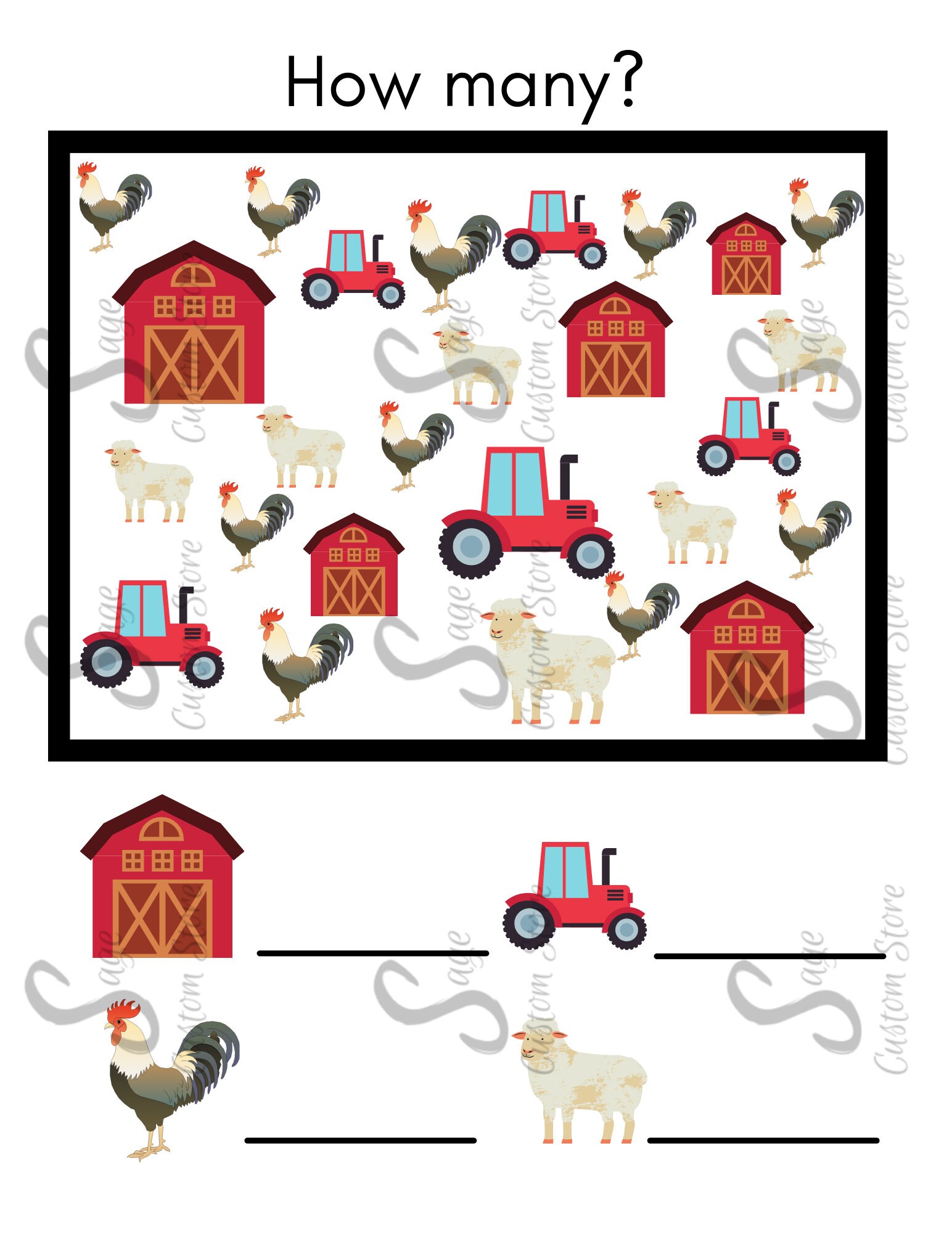 Preschool/Kindergarten farm lesson printable | Etsy