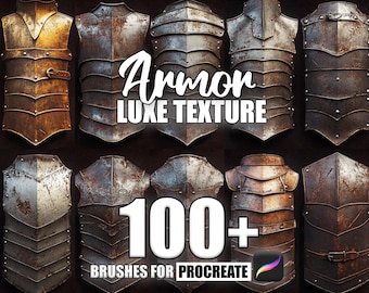 Pinceles de Procreate para texturas de armaduras: Patrones medievales sin costuras (Descarga instantánea)
