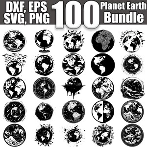 Planet Earth SVG-bundel, set van 100, instant digitale download svg png dxf eps