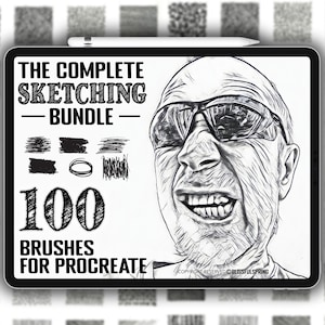 Procreate Skizzierpinsel-Bundle: 100+ Bleistift, Farbstift, Halbtonpinsel (Digitaler Download)