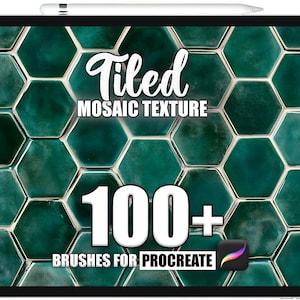 100+ Tiled Mosaic Texture Procreate Pattern brushes, Seamless Textures Procreate Brushes, Instant Download