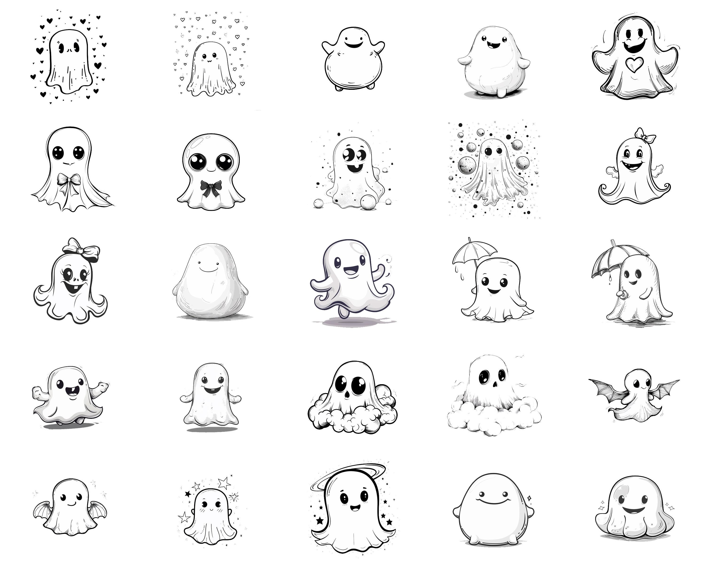 100+ Cute Ghost Procreate Brush Set | Procreate Stamp Brushes | Instant ...