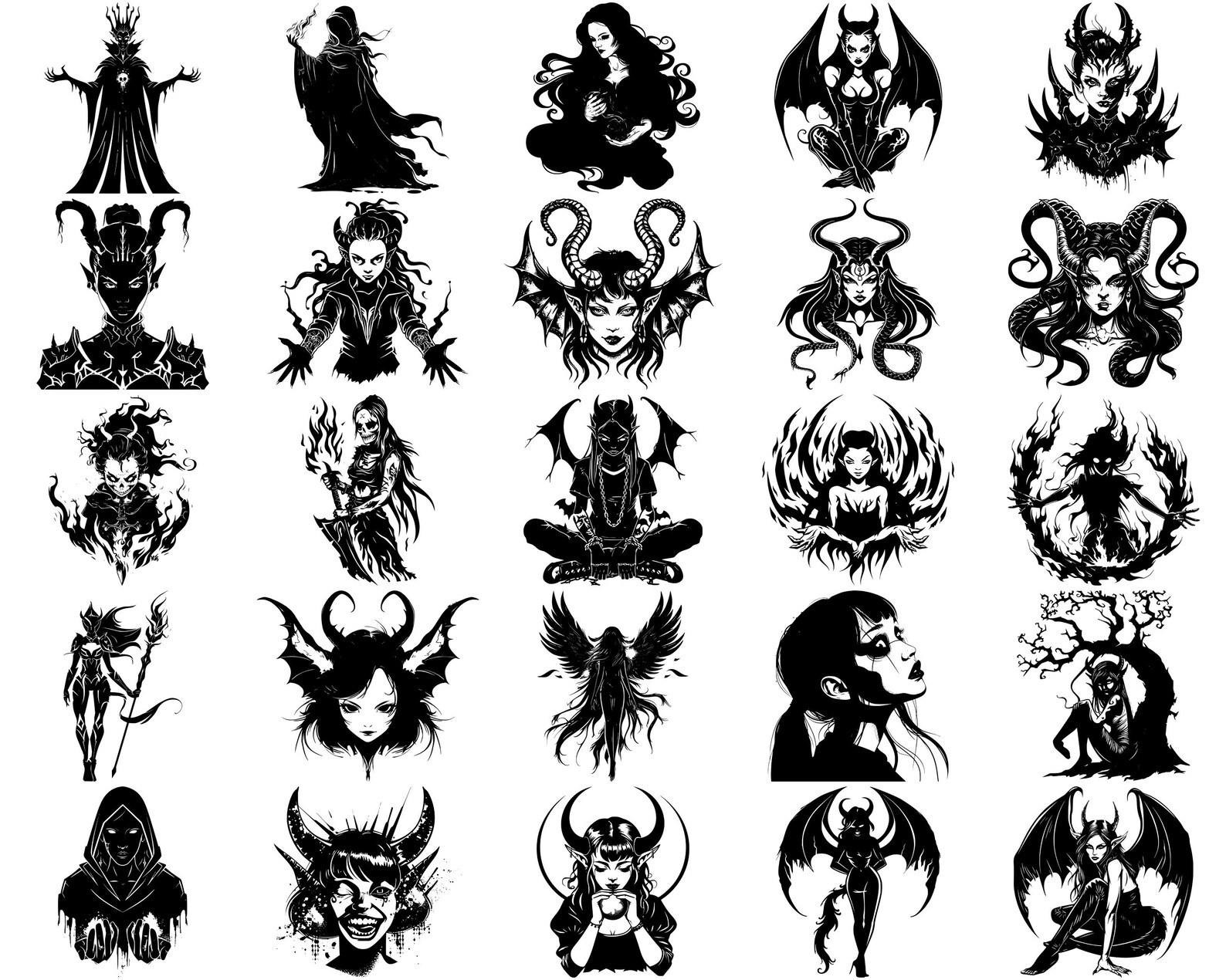 Demon Girl SVG Bundle, Set of 100, Instant Digital Download Svg Png Dxf ...