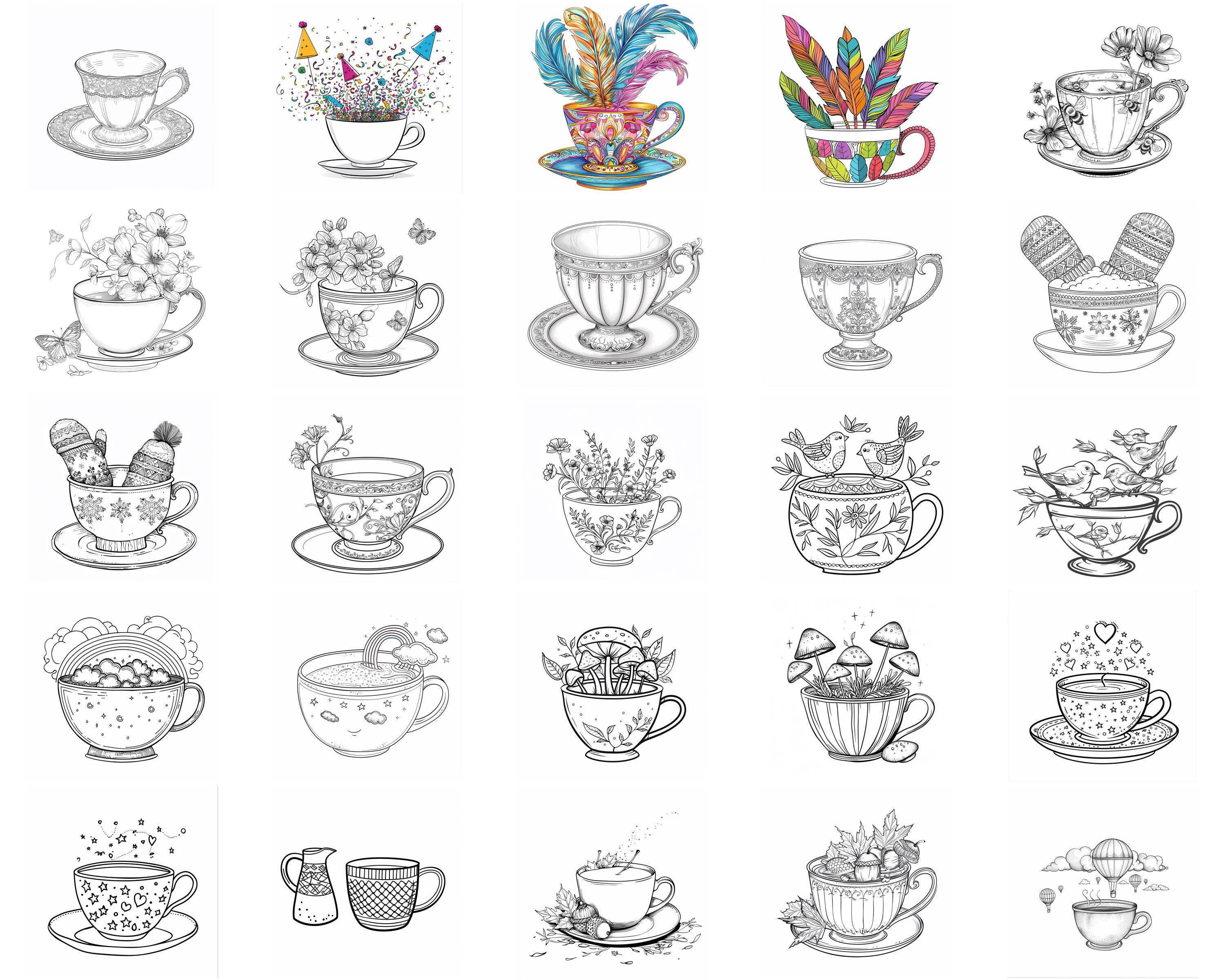 128+ Teacup Procreate Brush Set | Stamps for Procreate | Instant ...
