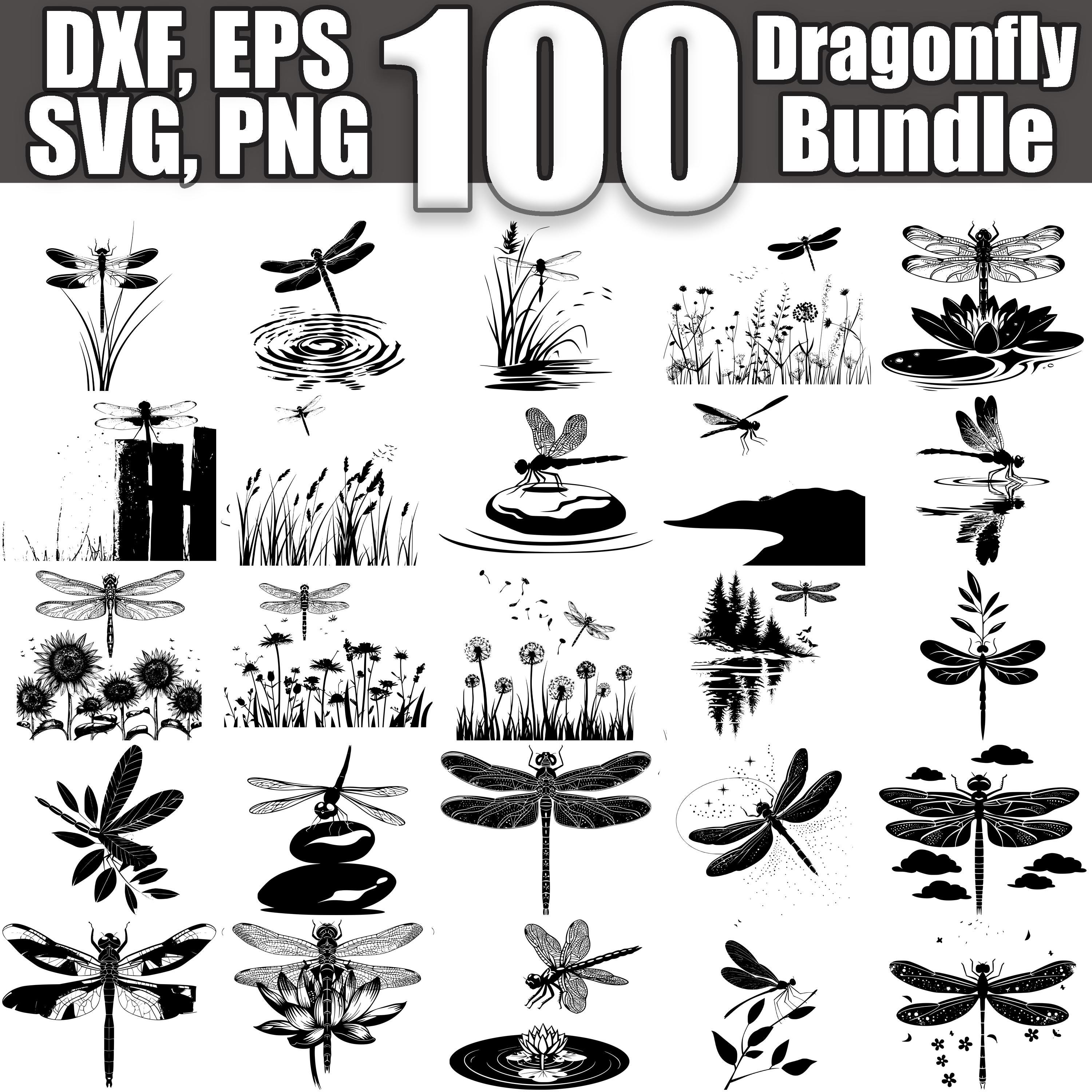 Dragonfly SVG Bundle, Set of 100, Instant Digital Download Svg Png Dxf ...