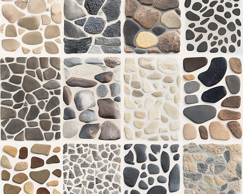 Gravel Texture Procreate Brushes: 100+ Seamless Stone Patterns (instant ...