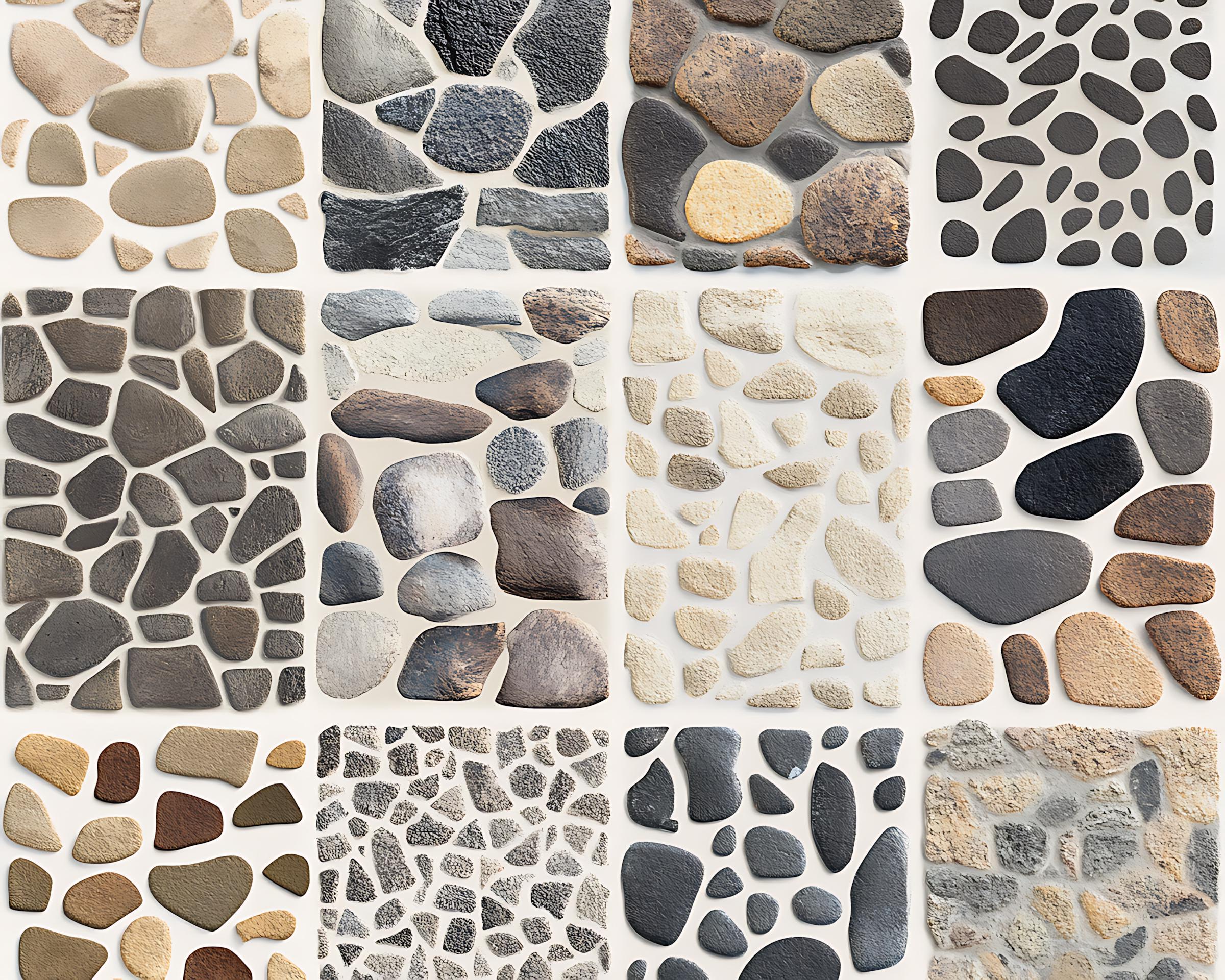 Grvel Pattern Gravel Texture Procreate Brushes: 100+ Seamless Stone Patterns (instant ...