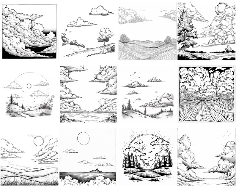 145+ Clouds Procreate Brush Set | Stamps for Procreate | Instant ...