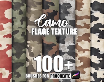 100+ Camouflage Procreate Brushes: Seamless Camo Textures (Instant Download)