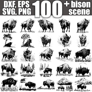 Bison SVG Bundle, Set of 100, Instant Digital Download svg png dxf eps