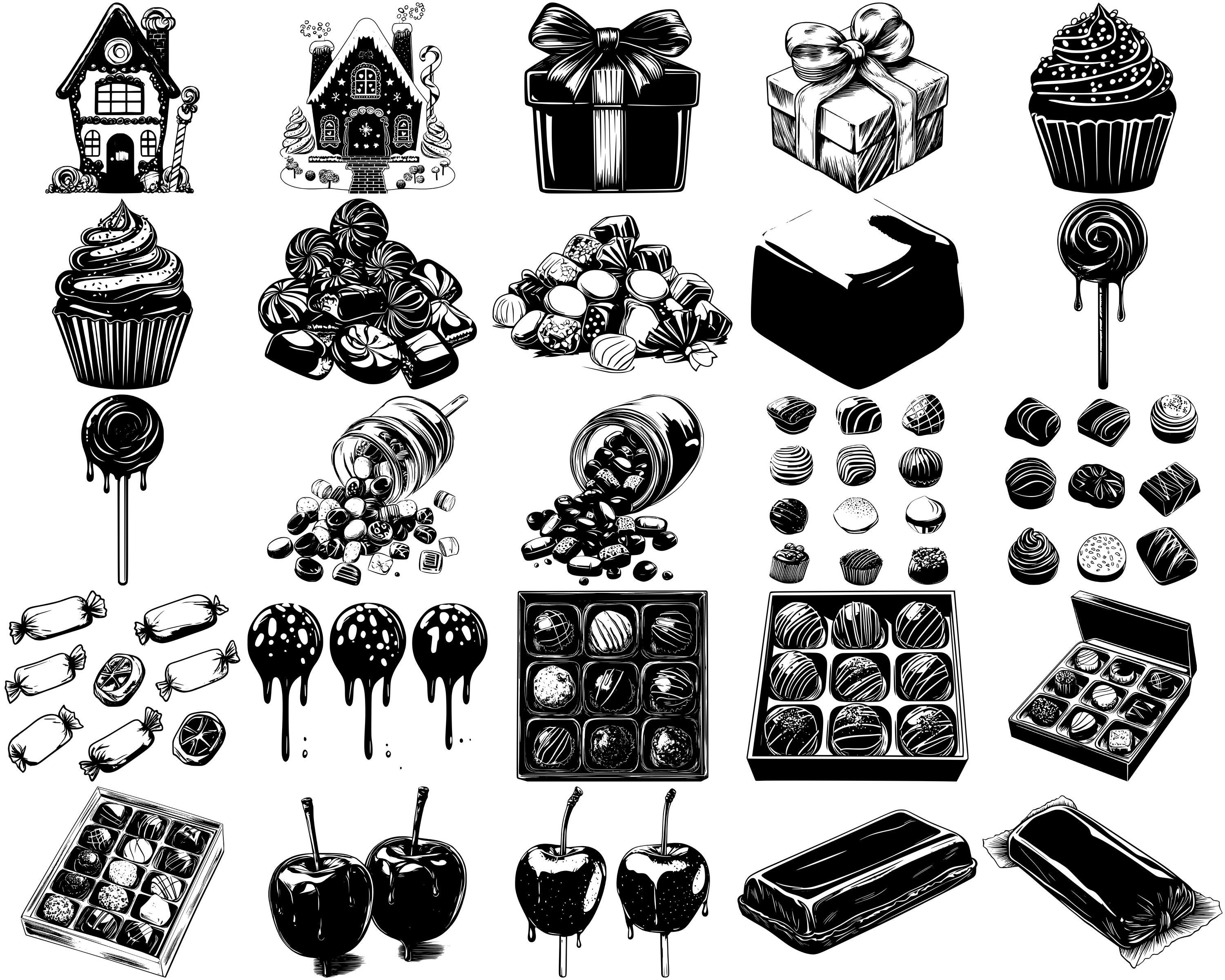 Candy SVG Bundle, Set of 100, Instant Digital Download Svg Png Dxf Eps ...