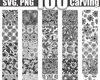 Paquete SVG de patrones florales sin costuras: 100 diseños intrincados (descarga digital)
