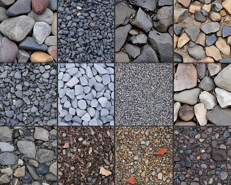 Grvel Pattern Gravel Texture Procreate Brushes: 100+ Seamless Stone Patterns (instant ...