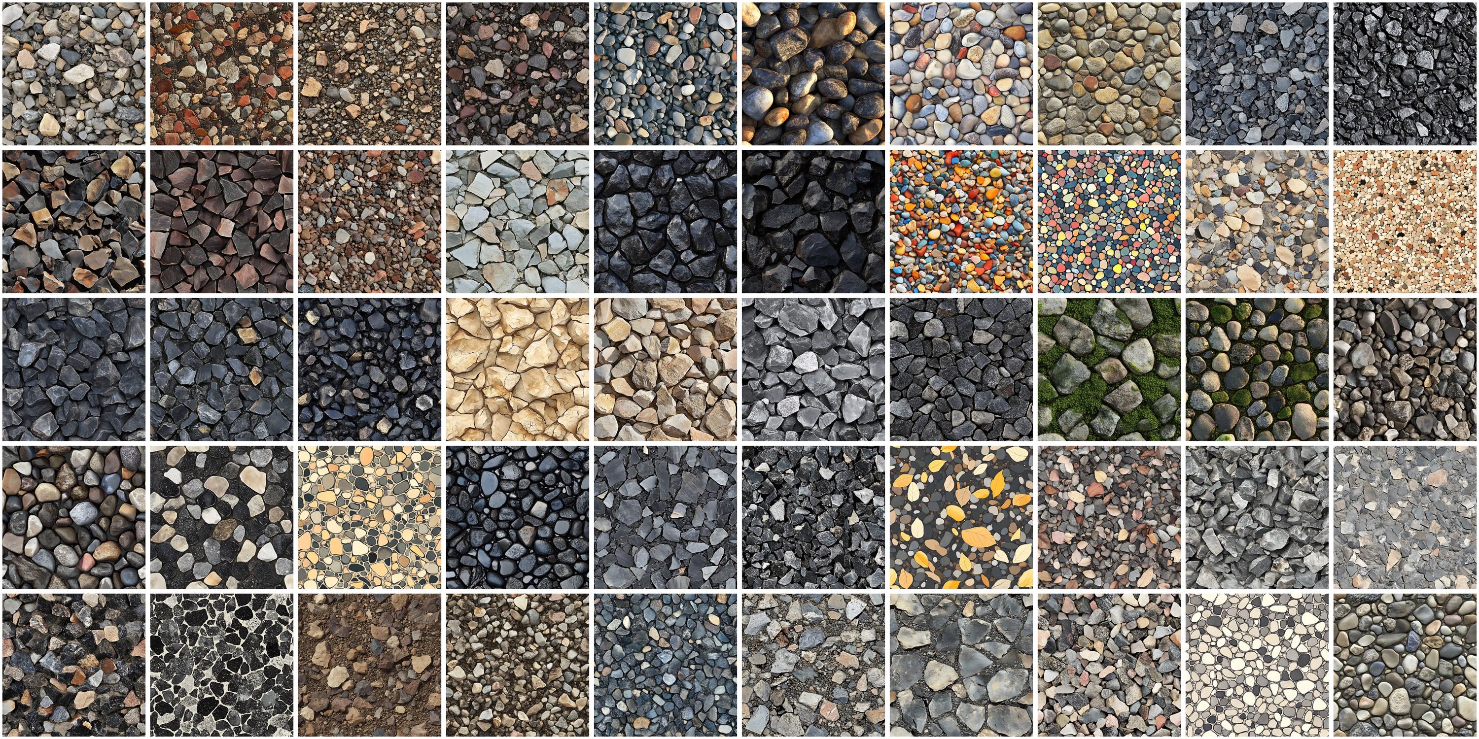 Gravel Texture Procreate Brushes: 100+ Seamless Stone Patterns (instant ...