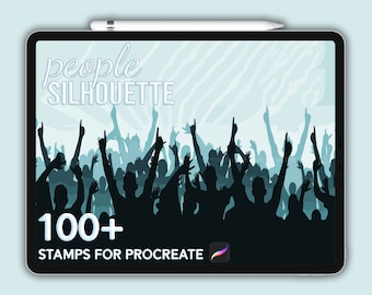 100+ People Silhouette Stamp, Silhouette Brush, Procreate Stamps, Instant Digital Download