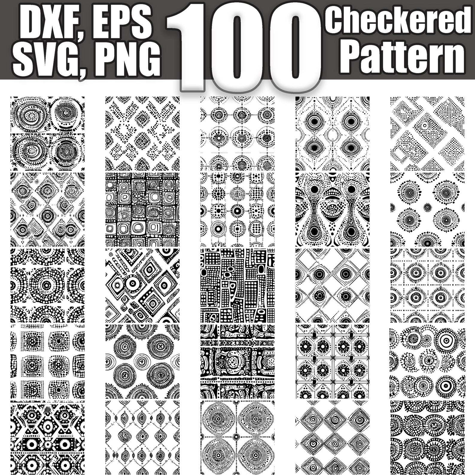 Check Box Pattern Svg Checkered Seamless Pattern SVG Bundle, Set of 100, Instant Digital ...