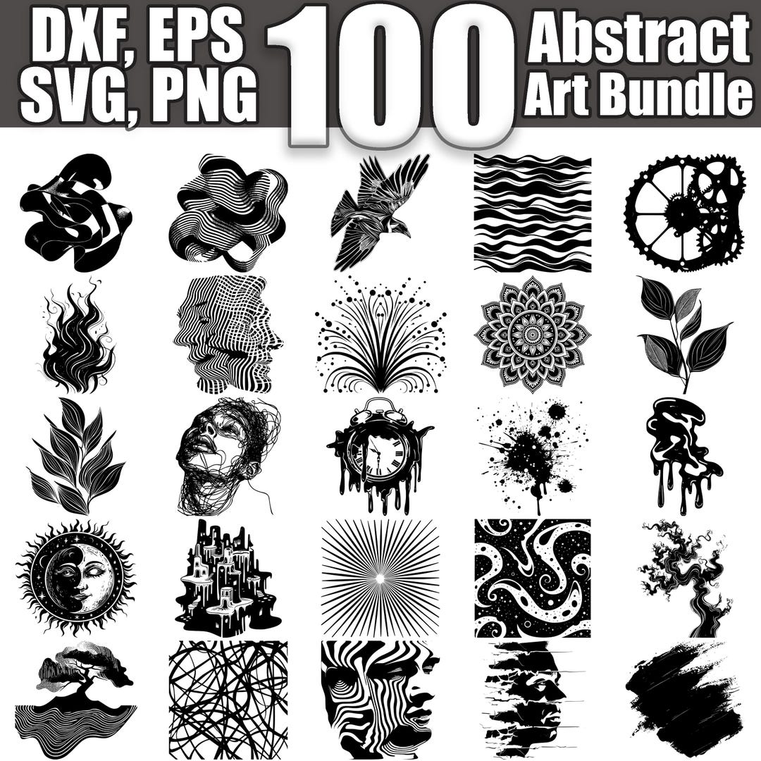Abstract Art SVG Bundle, Set of 100, Instant Digital Download Svg Png ...