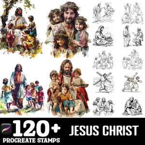 128+ Jesus Christ Procreate Brush Set | Stamps For Procreate | Instant Digital Download