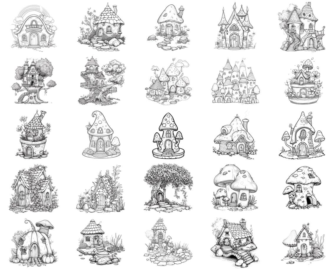 100+ Fairy House Procreate Brush Set | Procreate Stamp Brushes ...