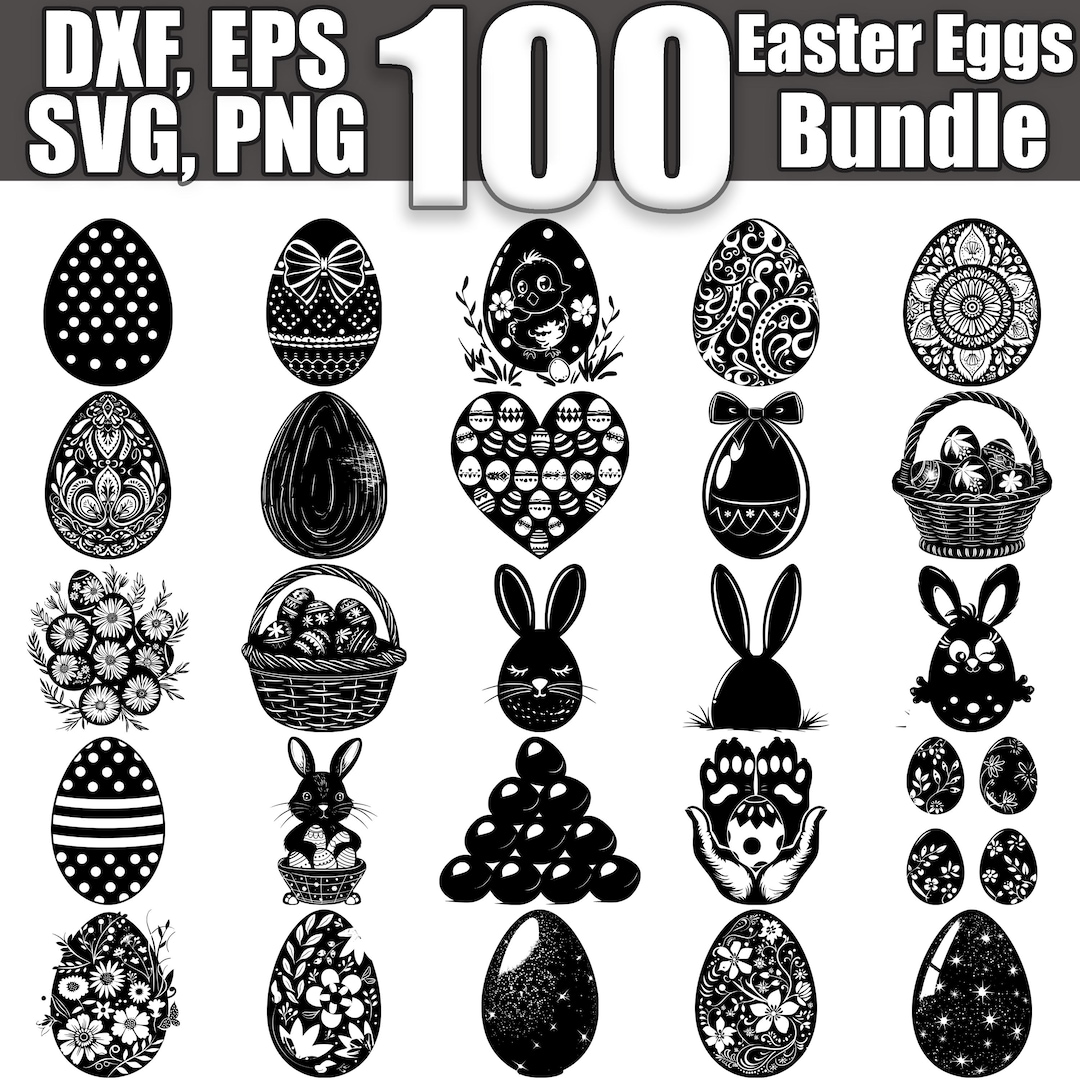 Easter Eggs SVG Bundle, Set of 100, Instant Digital Download Svg Png ...